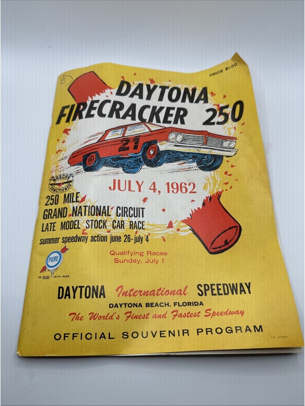 FIREBALL ROBERTS 1962 DAYTONA FIRECRACKER 250 NASCAR WIN PROGRAM BOOK